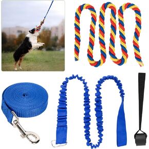 Dog Bungee Tug Toy Hanging Dog Rope Toy Indoor Outdoor Pull Interactive Toys with 1 DIY Chew Rope for Small Medium to Large Dogs
