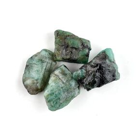 InfinityGemsArt 4pcs Raw Emerald Loose Wholesale Bulk Stones, May Birthstone, Natural Rough Gemstones, DIY & Jewelry Making Supply, Chakra Energy Healing Crystals, Gem Collection