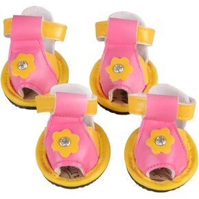 Milisten 4pcs Pet Shoes Dog Puppy Sandals Greek Fish Tank Decor Doggie Shoes Dog Sandals for Summer Pet Sandals Water Rack Paw Protectors for Dogs Pet Supplies Water Shelf Breathable