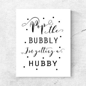 Pop The Bubbly I'm Getting A Hubby Bachelorette Party Sign طباعة ديكور دش الزفاف وحفلات الخطوبة وحفلات الميموزا وحفلات الدجاج مقاس 8 × 10 بوصة بدون إطار