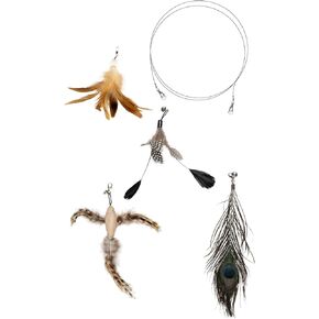 Cat Toy Refresh Set: 5pc Toy Set Including Replacement Wire for Extendable Wand