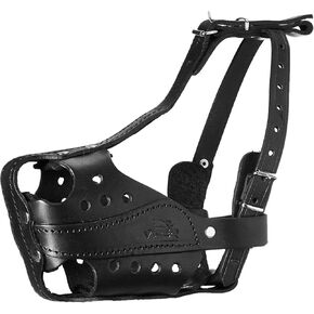 Viper Bravo Leather Agitation Muzzle with Quick Release Buckle for Dogs