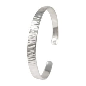 Versatile Textured Silver Bangle Bracelets for Women and Girls