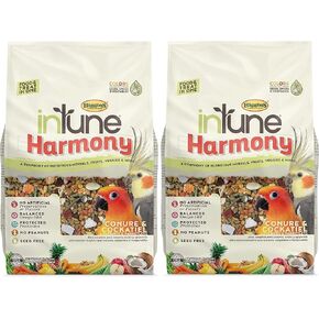 Higgins 2 Pack of Intune Harmony Food for Conures, Cockatiels, Lovebirds and Parrotlets, 2 Pounds Each