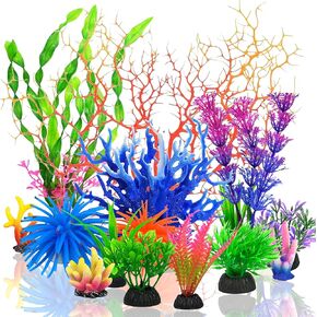 Fish Tank Decorations Accessories Artificial Plastic Coral Plants Sea Urchin for Fish Bowl Decorations Crafts Building Fish Tank Scenery Landscape Supplies