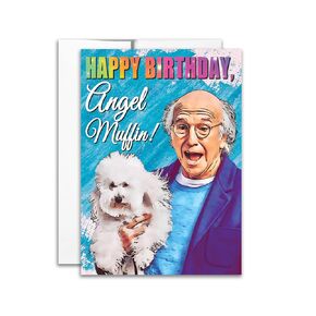Happy Birthday Angel Muffin Larry David Birthday Greeting Card 5x7 inch w/Envelope