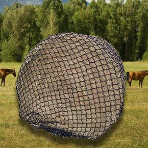5 Ft Round Bale Hay Net for Horses,Large Slow Feed Hay Nets for Horses,1.5" Hole's 5Ft * 5Ft Slow Feed Hay Net with 66ft Repair Twine,Netting Needle Shuttle,Ties