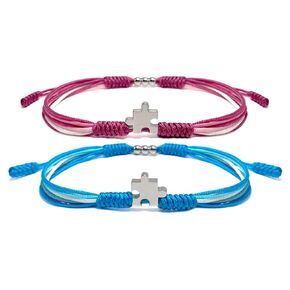 Puzzle Matching Couple and Friendship Bracelet, Lucky and Protection String, Inspirational Gift for Couple, Frienship, Pinky Promise, Him and Her (Couple Matching)