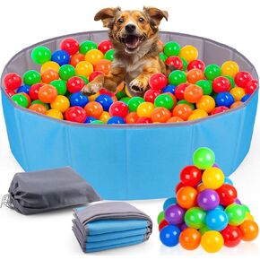 Juome Dog Ball Pit مع الكرات المضمنة، حفرة الكرة القابلة للطي للكلاب والقطط، تحمل أكثر من 500 كرة، ألعاب الكلاب التفاعلية للداخلية والخارجية in Kuwait