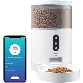 Geeni Smart Feeder, 4 Liter Automatic Pet Dog and Cat Feeder, Wi-Fi Control Compatible with Alexa and Google Home