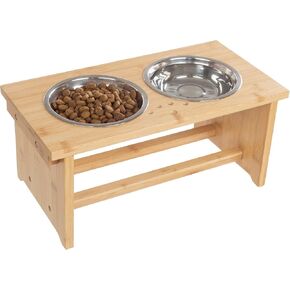 حامل أوعية مرتفعة للكلاب - يمكن تعديله إلى 3 ارتفاعات للحيوانات الأليفة الصغيرة والمتوسطة والكبيرة - أوعية للكلاب من الفولاذ المقاوم للصدأ بسعة 34 أونصة لكل منها من بيت ميكر (رمادي) in Kuwait