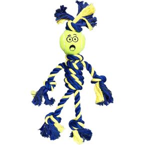 Petsport Twisted Chews Extremely Durable Rope Tug Dog Toys Great for Heavy Chewers and Teething Puppies (Mini Braided Rope Rasta Man w/1.5" Tennis Ball) in Kuwait