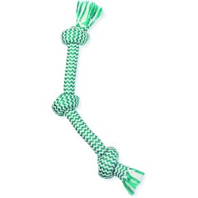 Mammoth Flossy Chews EXTRA FRESH 2 Knot Bone - Premium Cotton-Poly Yarn with Dental Floss Tug Toy for Dogs - Interactive Dog Rope Toy - Tug Dog Chew Toy for Medium Dogs - Large, 14"