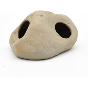 Aquarium Betta Fish Cave Accessories, Ceramic Hideaway Rock Cave for Aquatic Pets,Rock Cave Decor for Shrimp Cichlid Hiding Breeding Betta Toys Hideout Stones House (HO110)