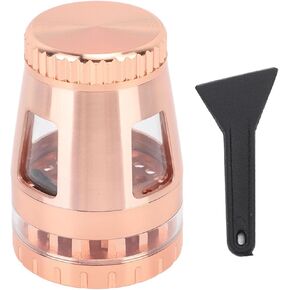 Compact Rust-Resistant Zinc Alloy Spice Grinder - Portable Manual Mill for Grinding Dry Herbs and Nuts(Rose Gold)