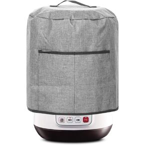Pressure Cooker Cover Compatible, Air Fryer Dust Cover Round Protective Cover Bag with Top Handle and 2 Pocket for Electric Pressure Cooker/rice Cooker(Gray)