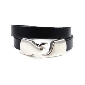 Designed By Stacey Handmade Thick Black Double Wrap Bracelet, Layered Leather Bracelet, Trendy Everyday Bracelet, Jewelry Gifts for Women, Birthday, Anniversary, Mother's Day, Just Because