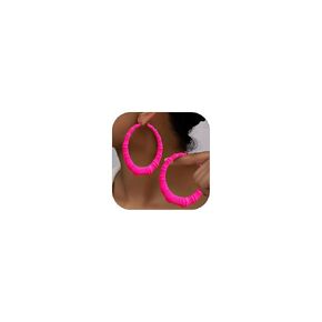 Gold Bamboo Hoop Earrings for Women Hot Pink Black Bamboo Earrings 90s Large Gold Hoop Earrings Trendy Halloween Hip Hop Jewelry Outfits for Women