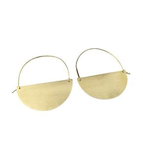 Brass Half Moon Hoop Earrings