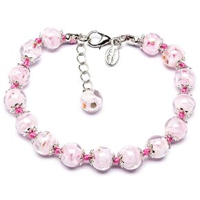 Authentic Murano Glass Bracelet Handmade In Italy Aventurine Glass Beads Hand Blown Glass