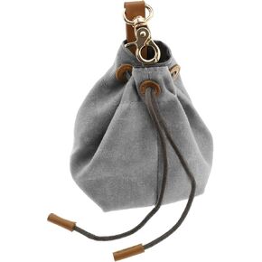 Create idea Dog Treat Pouch Cleanable Dog Treat Training Bag with Clip and Drawstring Pet Snack Bag Food Storage for Dog Training Outdoor Activities Walking Grey