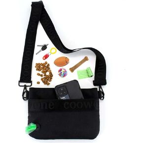 COOWONE Dog Walking Bag Crossbody, Dog Training Pouch Crossbody, Treat Bags for Dog Training Puppy Treat Pouches for Walks, Pet Treat Pouch with Spring Stay Self Closure, Easy to Access Rewards