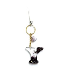 Rayna Magic Initial Resin Keychain A-Z: Handmade Gift for Women, Girls, Girlfriend, Wife, Mom, Daughter, Sister, Best Friend (P)