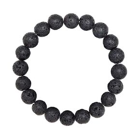8mm Natural Lava Stretch Bracelet - Traveler's Protection - High Quality Spiritual Beaded Bracelet for Men and Women - Unisex - Adjustable Size - Made in USA