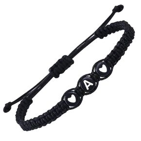 Matching Couple Initial Letter Bracelet String Elastic Mens Bracelet Charm Best Friend Friendship Love Bracelet for Men Women Sister Son Daughter Boyfriend Girlfriend Couple Gifts (G)