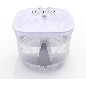 Cat Water Fountain - Staltwo Ultra Silent Pet Drinking Fountain for Cats and Small Dogs, Indoor Water fountain, 2.4L/2.5QT Capacity, with Replacement Filters,White