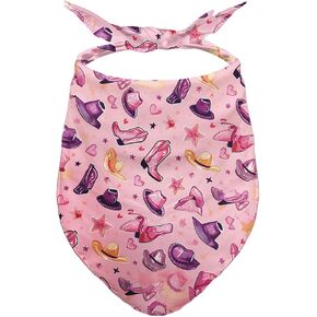 Pink Girl Cowboy Bandanas, Cowboy Costume Dog Scarf, Cowgirl Accessories for Medium Large Dogs
