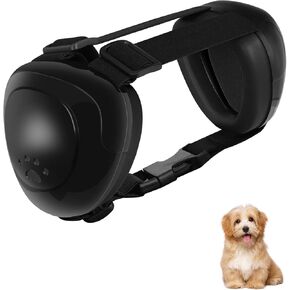 Dog Ear Muffs Noise Protection,29dB NRR Dog Noise Cancelling Ear Muffs,Dog Ear Muffs for Hearing Protection with Fast Snap Lock for Fireworks,Thunder（Black,XL）
