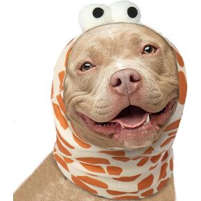 PUMYPOREITY Dog Ear Cover, Srtetchy Dog Noise Cancelling Ear Muffs, Dog Ear Protection, Cute Dog Bath Ear Covers, Dog Calming Hood, Dog Headband for Noise, White, L