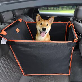 Pecute Back Seat Extender for Dogs, Dog Car Seat for Small/Medium Dogs Waterproof Fabric with Breathable Mesh, Dog Hammock for Car Back Seat, Dog Carrier Dog Car Seat Cover for Car SUV Truck