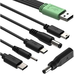 Charger Replacement for Bousnic Dog Shock Collar Charger, Power Cable Compatible with Mini Educator E Collar, Bark Collar and Other Training Systems, 6-in-1 Dog Training Collar USB Charging Cord