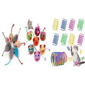 Cat Toys, Catnip Toys - HUGE 22 Pcs Catnip Toys Variety Pack for Kitties - Catnip Felt Mice, Rope Mice, and Springs - for Indoor Cat and Kitten Interactive Play in Saudi Arabia