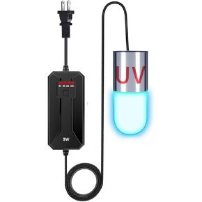 Aquarium Blue Light, 3W Submersible Aquarium Light, Fish Tank Light with Timer, Submersible Waterproof Lamp for Filter Tank Sump Swim Pool
