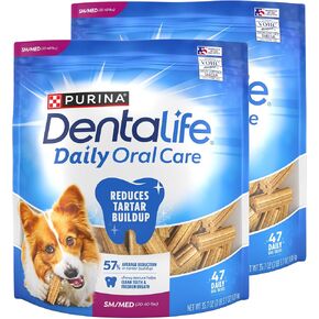 Dentalife DentaLife Made in USA Facilities Small/Medium Dog Dental Chews, Daily - (2) 47 ct. Pouches