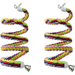 2pcs 63in Bird Perch Rope Bungee Bird Toy Pure Natural Parrot Toy Cage Parrot Chewing Toy