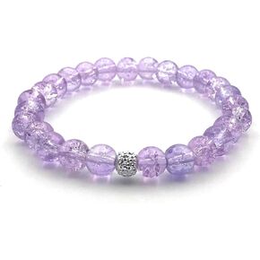 سوار مطرز باللون الوردي مصنوع يدويًا للنساء، خرز فرقعة، لمسة لامعة، هدية للأم والأخت والابنة in Kuwait