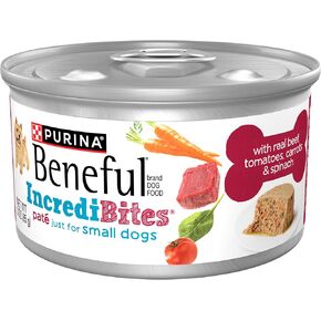 Purina Beneful Small Breed Wet Dog Food, Incredibites Pate with Real Beef Recipe - (Pack of 12) 3 oz. Cans
