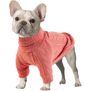 Dog Sweaters for Small Dogs, Turtleneck Pullover Classic Dog Clothes for Cold Weather, Pet Apparel Coat for Dogs Girls Boys, Fall Knitwear Dog Outfit for Small Medium Dogs Puppy