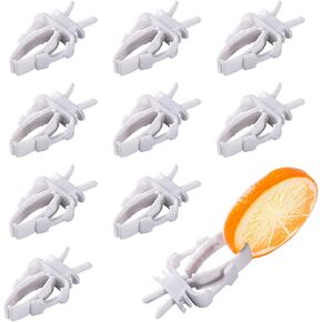 10 Pieces Bird Cage Food Clips Bird Cage Food Holder Parrot Fruit Vegitable Bracket Pet Feeder Clip Accessory for Parakeet Budgie Cockatoo Macaw Cockatiel and Other Animals (White)
