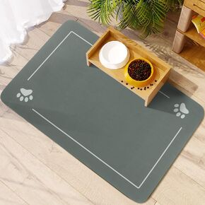 SINLAND Absorbent Pet Feeding Mat 20"x31" Waterproof Rubber Dog Mat for Food and Water Bowl No Stains Quick Dry Dog Water Dispenser Mat Dog Accessories for Messy Drinkers