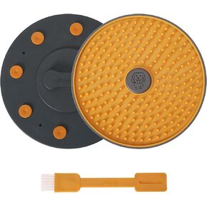 Lick Mat for Dogs - 8.2" Extra Large Dog Licking Mat, Slow Feeder for Anxiety Relief, Non-Slip, Crate Friendly, Easy to Clean, Perfect for Peanut Butter, Yogurt & Pumpkin Puree (Orange)