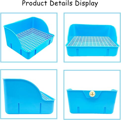 Rabbit Litter Box Small Bunny Litter Box for Cage Bunny Potty Box Medium Rabbits Corner Litter Pan Potty Trainer Pet Toilet with Rabbit Feeding Bowl and Cleaning Set for Rabbit Guinea Pig in Saudi Arabia