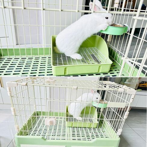 Rabbit Litter Box Small Bunny Litter Box for Cage Bunny Potty Box Medium Rabbits Corner Litter Pan Potty Trainer Pet Toilet with Rabbit Feeding Bowl and Cleaning Set for Rabbit Guinea Pig in Saudi Arabia