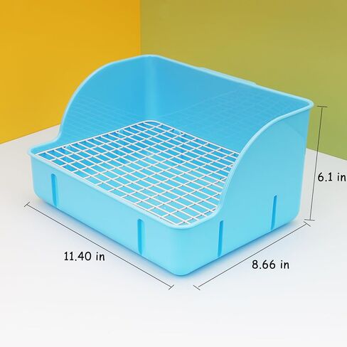 Rabbit Litter Box Small Bunny Litter Box for Cage Bunny Potty Box Medium Rabbits Corner Litter Pan Potty Trainer Pet Toilet with Rabbit Feeding Bowl and Cleaning Set for Rabbit Guinea Pig in Saudi Arabia