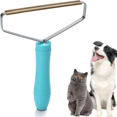 Reusable Cat Hair Remover - Special Dog Hair Remover Multi Fabric Edge and Carpet Scraper - Easy Pet Hair Remover for Couch, Pet Towers & Rugs - Gets Every Hair! (1PCS-Blue) in Saudi Arabia