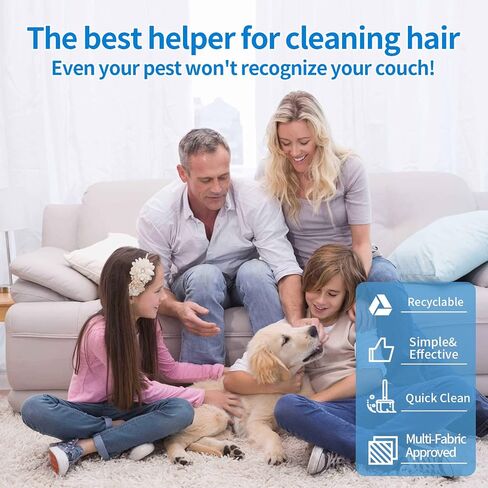 Reusable Cat Hair Remover - Special Dog Hair Remover Multi Fabric Edge and Carpet Scraper - Easy Pet Hair Remover for Couch, Pet Towers & Rugs - Gets Every Hair! (1PCS-Blue) in Saudi Arabia